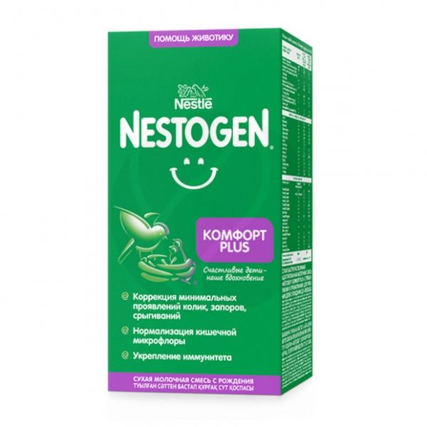 Nestogen 1 Комфорт Plus, для детей с рождения, смесь молочная сухая, с пребиотиками и пробиотиками, 350 г, 1 шт.