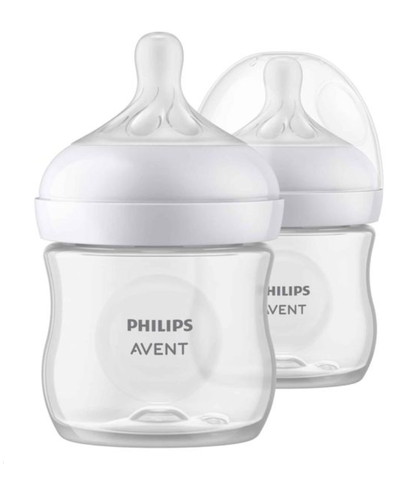 Philips Avent Бутылочка с силиконовой соской Natural Response, 0+, SCY900/02, бутылочка для кормления, медленный поток, 125 мл, 2 шт.