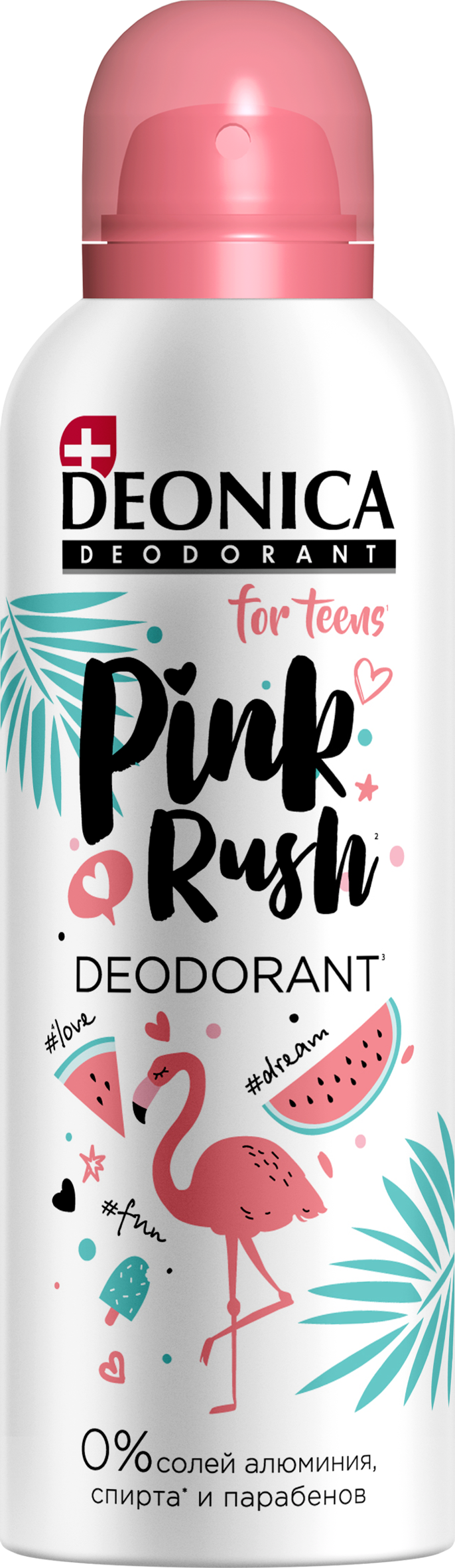 фото упаковки Deonica for teens дезодорант-спрей Pink Rush