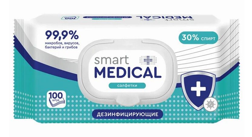 фото упаковки Smart Medical Салфетки влажные дезинфицирующие