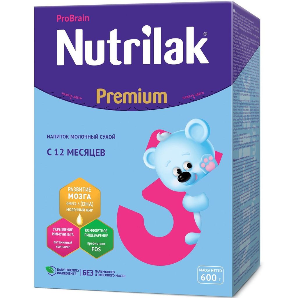 фото упаковки Nutrilak Premium 3 Смесь молочная c 12 мес