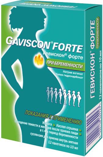 Гевискон форте, суспензия для приема внутрь, мятная при беременности, 10 мл, 12 шт.