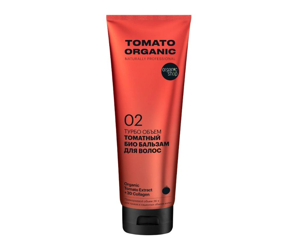 фото упаковки Organic Shop tomato organic Био бальзам для волос турбо объем томатный