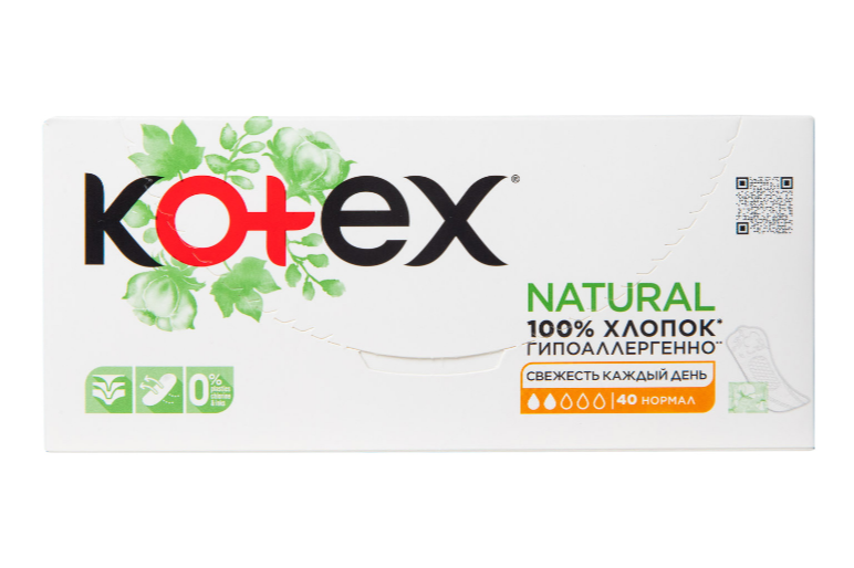 Kotex Normal прокладки ежедневные, прокладки гигиенические, нормал, 40 шт.