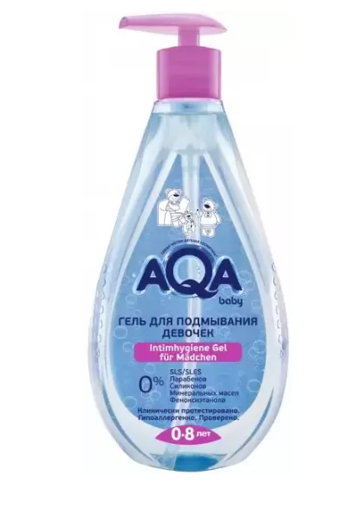 фото упаковки AQA baby гель для подмывания девочек
