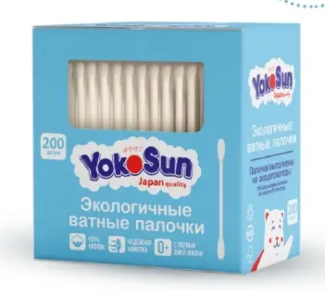 фото упаковки Yokosun Ватные палочки экологичные