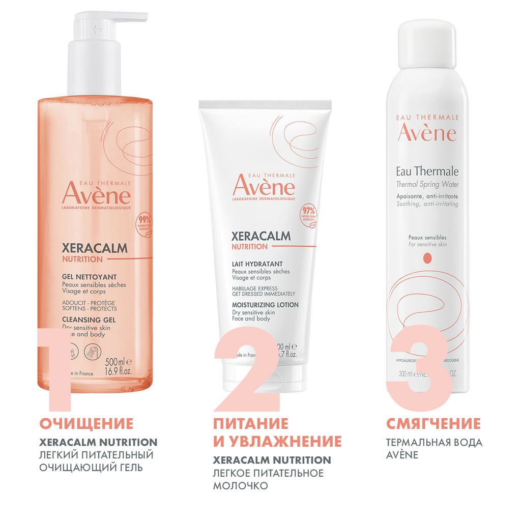 Avene XeraCalm Nutrition Молочко питательное легкое, молочко, для сухой, чувствительной кожи лица и тела, 200 мл, 1 шт.