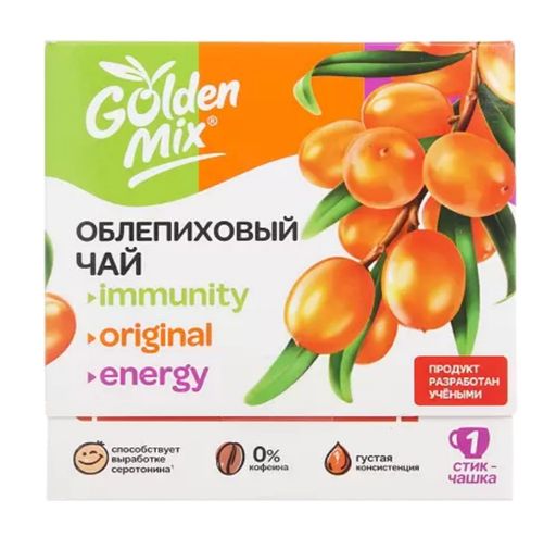 Golden Mix Чай облепиховый Ассорти, чай, Energy + Original + Immunity, 21 шт.