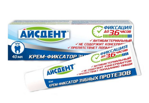 Айсдент Крем-фиксатор для зубных протезов, крем, 40,0 г, 1 шт.