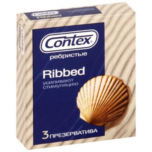 Презервативы Contex Ribbed, презерватив, ребристые, 3 шт.