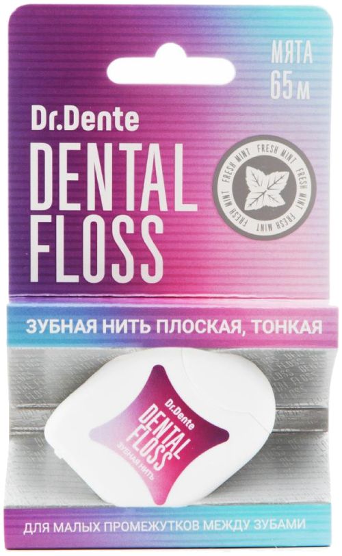 Dr. Dente Зубная нить плоская, 65 м, нити зубные, 1 шт.