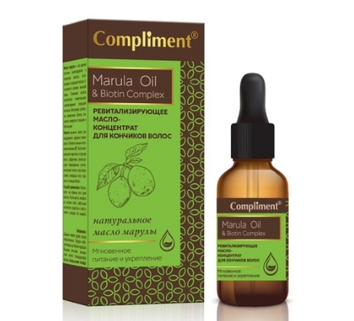 Compliment Marula Oil Ревитализирующее масло-концентрат, масло, для кончиков волос, 25 мл, 1 шт.