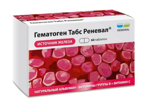 Гематоген Табс Реневал, таблетки, покрытые пленочной оболочкой, 60 шт.