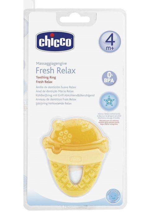 Chicco игрушка-прорезыватель с водой Fresh relax Мороженое 4+, желтого цвета, 1 шт.