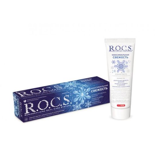 ROCS Зубная паста Максимальная свежесть, без фтора, паста зубная, 94 г, 1 шт.