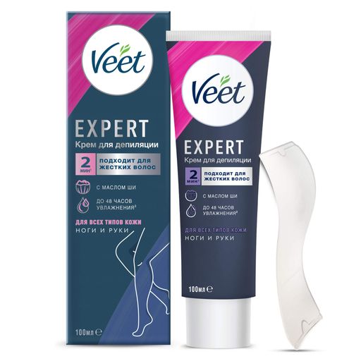 Veet Expert Крем для депиляции, крем, для всех типов кожи, 100 мл, 1 шт.
