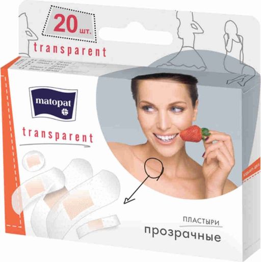 Matopat Transparent Пластырь набор, пластырь в комплекте, 20 шт.