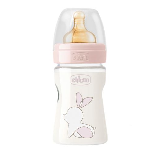 Chicco Original Touch Girl Бутылочка, для детей с рождения, розового цвета, с латексной соской, 150 мл, 1 шт.