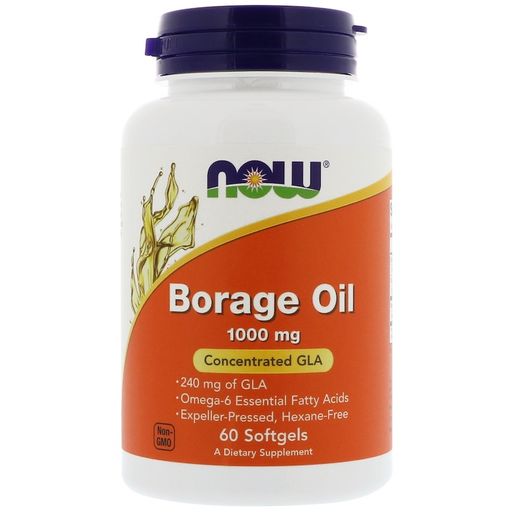 NOW Borage Oil Масло бурачника (огуречника), 1000 мг, капсулы, 60 шт.